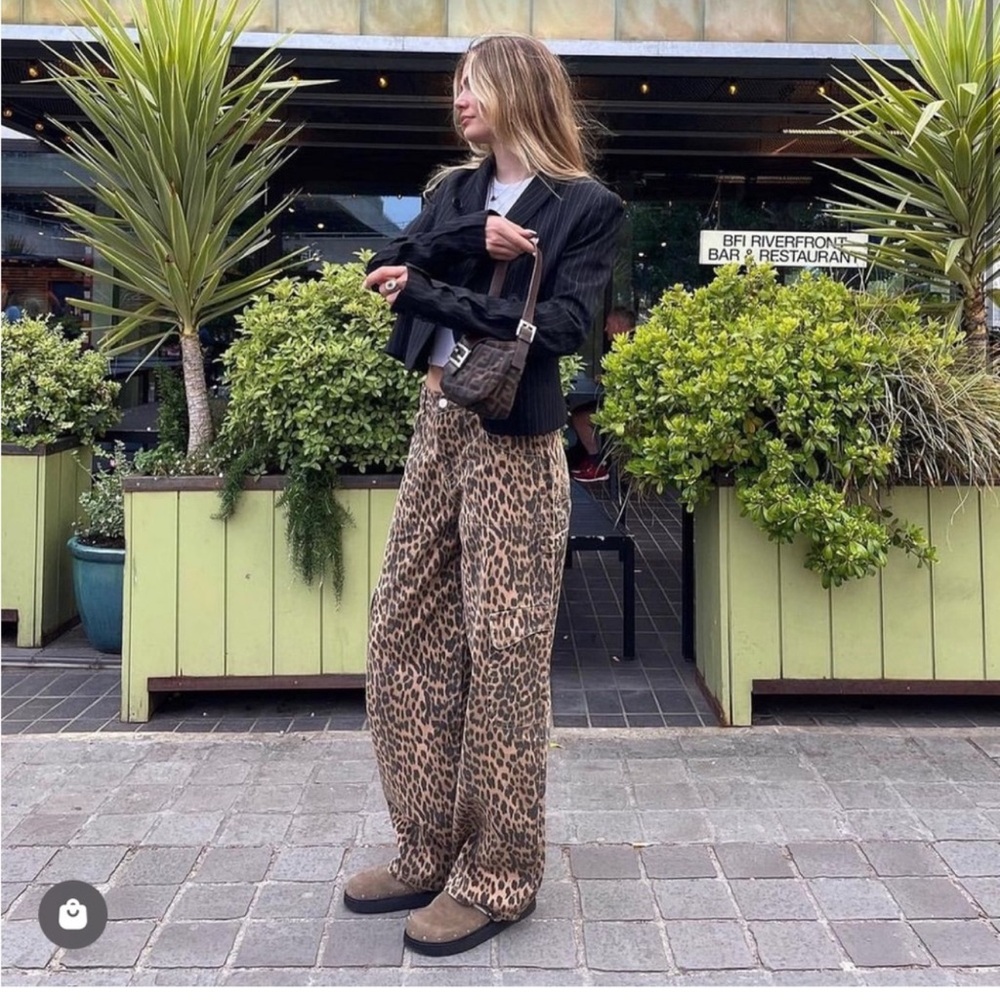 Damson Madder Leopard Print Women's Pants UK14